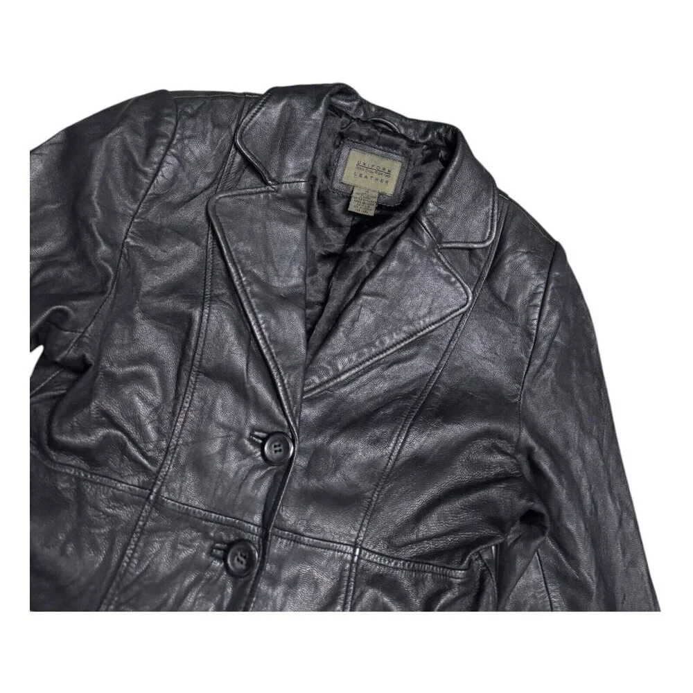 VINTAGE LEATHER John Paul Richard 90s Retro Casual Designer Jacket Womens 10 - Picture 4 of 5